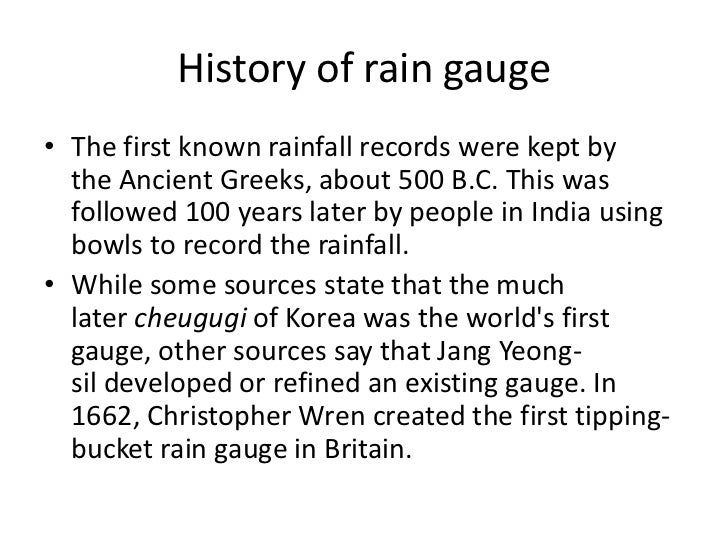 Measuring the Rain